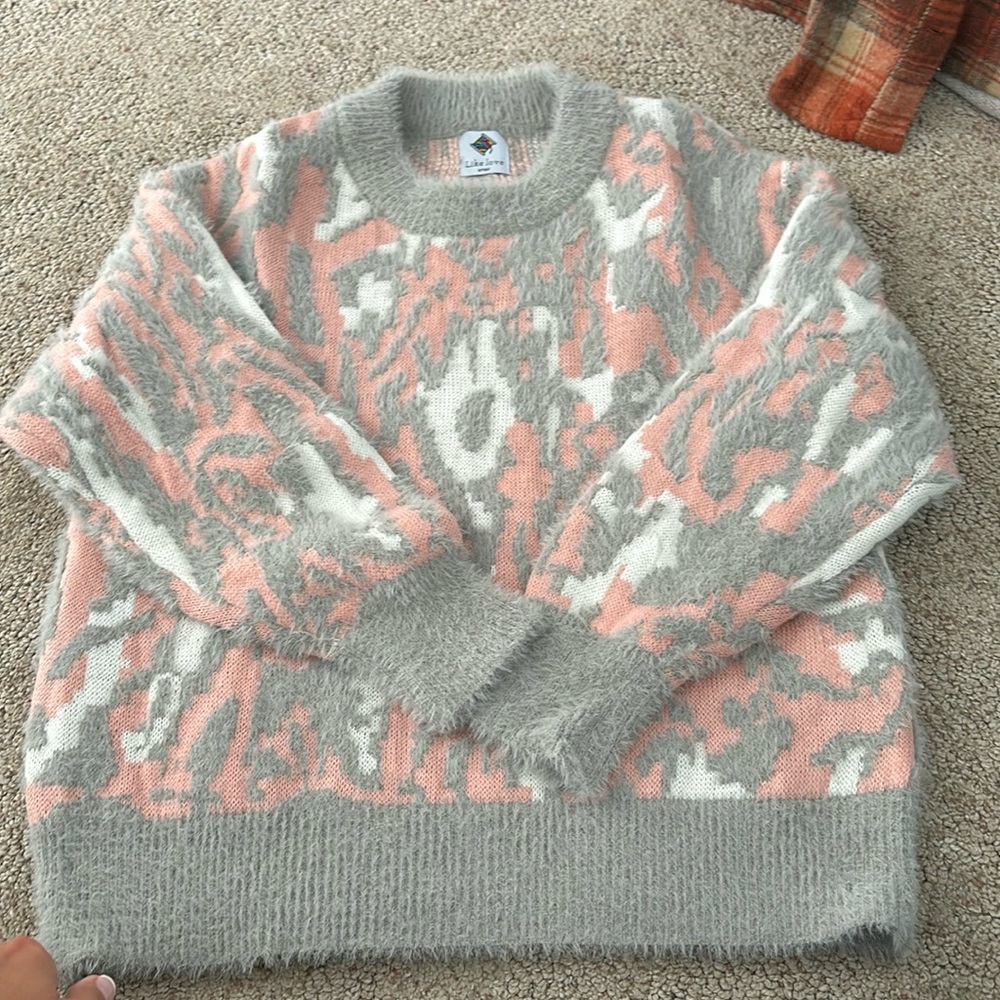 Pink and Grey Sweater